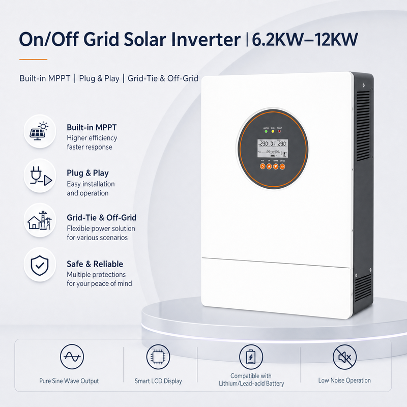 ES हाइब्रिड ऑन/ऑफ-ग्रिड सोलर इन्वर्टर 6~12kW